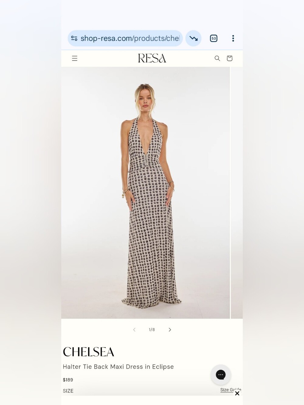 RESA Chelsea Halter Tie-Back Maxi Dress in "Eclipse"